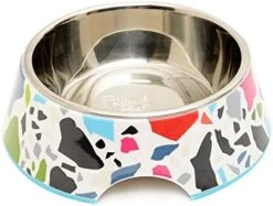 French Bull 24 Oz. Pet Bowl, 2 Piece - Dog, Cat, Feeder, Nonslip, Stainless Steel, Raised - Ziggy White -Zoo Shop 41ckTzQmo8L. AC 1