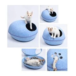 YangYan Cat Bed Cave Sleeping Bag Zipper Cat Shape Felt Cloth Cat House Bed For Cats Basket Bags Animals Beds Nest Cushion Pet Supplies (Color : 50x 20cm) -Zoo Shop 41d9emSORtL