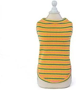 Striped Dog Shirt Rainbow Color Pet Clothes For Small Medium Dogs Shirt Puppy Pet Clothing For Dogs Vest A4 M -Zoo Shop 41dCIUfpASL. AC 2