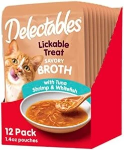 Hartz Delectables Savory Broths Chicken & Veggies Lickable Cat Treat, 12 Pack -Zoo Shop 41dewn9XphL. AC