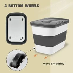 SONKONIA Dog Food Storage Container, 35lbs Collapsible Food Container With Scoop, Food Storage Bin With Airtight Lid For Dog Cat Food, Grey 12 SONKONIA Dog Food Storage Container, 35lbs Collapsible Food Container With Scoop, Food Storage Bin With Airtight Lid For Dog Cat Food, Grey -Zoo Shop 41dg2G2jAKL