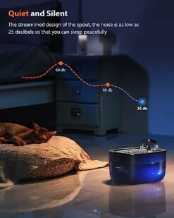 Stouchi Cat Water Fountain 85oz/2.5L, Stainless Steel Pet Water Fountain For Cats Dogs Inside With Led Light, Ultra-Quiet Cat Water Dispenser Bowl, Cat Waterer Fountain For Multiple Pets, Black 14 Stouchi Cat Water Fountain 85oz/2.5L, Stainless Steel Pet Water Fountain For Cats Dogs Inside With Led Light, Ultra-Quiet Cat Water Dispenser Bowl, Cat Waterer Fountain For Multiple Pets, Black -Zoo Shop 41du558ibNL