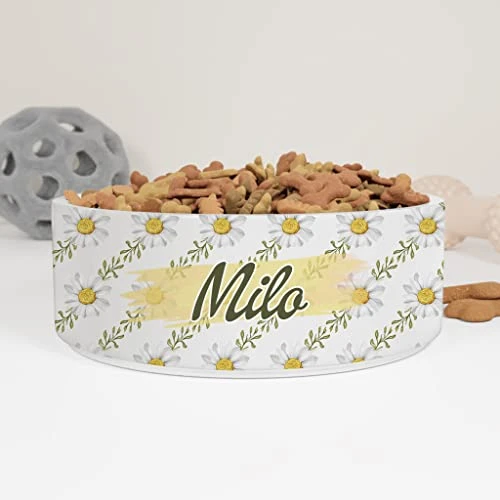 GENERIC Daisy Pattern Pet's Name Bowl, Ceramic Food Bowl For Pets, Dog Name Bowl, Cat Drinking Bowls 3 GENERIC Daisy Pattern Pet's Name Bowl, Ceramic Food Bowl For Pets, Dog Name Bowl, Cat Drinking Bowls