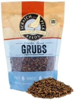 Scratch And Peck Feeds Cluckin’ Good Grubs For Chickens - Sustainably Grown In North America - Natural High Protein, Calcium Dense - Dried Black Soldier Fly Larvae Bird Treats - 8-lbs. -Zoo Shop 41e4z5cEyxL. AC 1