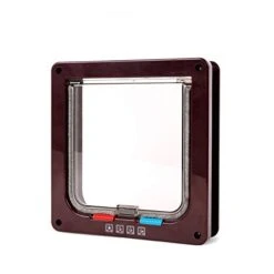 GENERIC Door Small Cat Gate Door Dog Door 4 Way Lockable Cat Kitten Door Security Flap Door Abs Plastic 1Pcs 25X23.5X5.3Cm