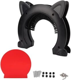 Cyrank Interior Cat Door, Pet Doors For Cats Cat Door Hides Litter Tray With Stainless Steel Grooming Brush For Cats - 22.5x26.5x5.5cm(White) -Zoo Shop 41eZcv0vSkL. AC