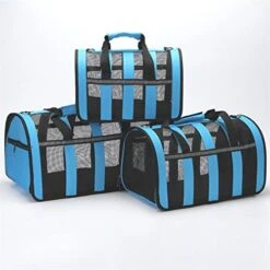 LEFEDA Pet Cat Carrier Shoulder Bag Portable Carrying Bag Breathable Travel Outdoor Transportin For Cats Small Dogs Puppy Pet Supplies Pet Backpack Carrier (Color : Blue, Size : M) -Zoo Shop 41eiiiVBUTL