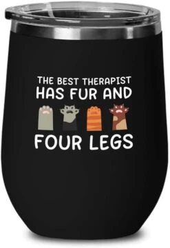 Cat Owner Pink Wine Tumbler 12oz - Dedicated Feline - Cat Women Fun Cat Parents Stuff Lady Paws Pet Dad Gifts -Zoo Shop 41epv2bMdvL. AC