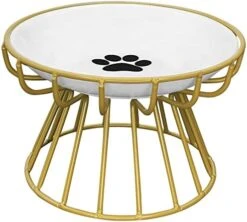 BNOSDM Ceramic Cat Bowl With Metal Stand Raised Cat Bowls Elevated Kitten Dish Pet Food And Water Feeding Station For Indoor Kitty Puppy Small Dog 21 BNOSDM Ceramic Cat Bowl With Metal Stand Raised Cat Bowls Elevated Kitten Dish Pet Food And Water Feeding Station For Indoor Kitty Puppy Small Dog -Zoo Shop 41exAh5IyL. AC