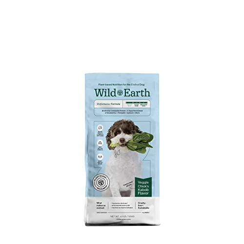 Wild Earth Vegan Dry Dog Food Performance Formula | Plant-Based Vegetarian Kibble | Wheat-Free, Allergen-Free, Veterinarian-Developed | Veggie Chick'n Kabob Flavor, 4lb Bag 3 Wild Earth Vegan Dry Dog Food Performance Formula | Plant-Based Vegetarian Kibble | Wheat-Free, Allergen-Free, Veterinarian-Developed | Veggie Chick'n Kabob Flavor, 4lb Bag