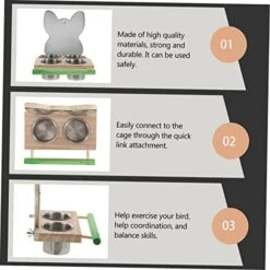 NOGRAX 3 Pcs Small Containers Cage Portable Standing Pigeons Container Macaw Parakeet Cups One- With Squirrel Parrot Stainless Playing Way Platform Steel African Budgie Greys Pigeon Pet Feeder (Color -Zoo Shop 41fFuISrOLL