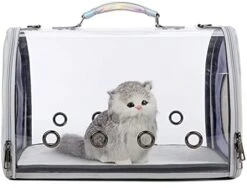 Cat Carrier Pet Travel Bag, Transparent Laser Cat Bag, Portable Dog Backpack, Pet Supplies Pet Carrier -Zoo Shop 41fLwuf861L. AC