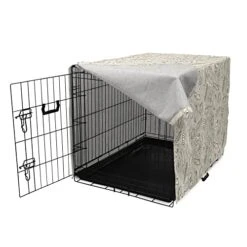 Ambesonne Food Dog Crate Cover, Italian Traditional Pasta Pattern Sketch Tasty Cuisine Culture Print, Easy To Use Pet Kennel Cover For Small Dogs Puppies Kittens, 22 Inch, Eggshell Ivory -Zoo Shop 41fNpnR3uwL