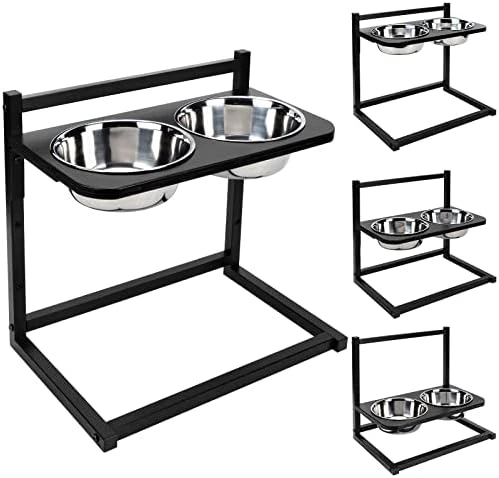 Emfogo Dog Food Bowls Raised Dog Bowl Stand Feeder Adjustable Elevated 3 Heights 5in 9in 13in With Stainless Steel Food Elevated Dog Bowls For Large Dogs And Cats 16.5x16 Inch,Patented 10 Emfogo Dog Food Bowls Raised Dog Bowl Stand Feeder Adjustable Elevated 3 Heights 5in 9in 13in With Stainless Steel Food Elevated Dog Bowls For Large Dogs And Cats 16.5x16 Inch,Patented - Image 8