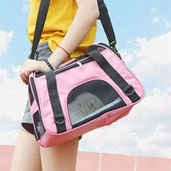 LEFEDA Pet Carrier Cat Portable Breathable Foldable Bag Cat Dog Carrying For Small Dog Outgoing Travel Pets Handbag With Shoulder Strap Pet Backpack Carrier (Color : Purple, Size : 44x26x21 (pet 2.5 -Zoo Shop 41fY5tisUuL