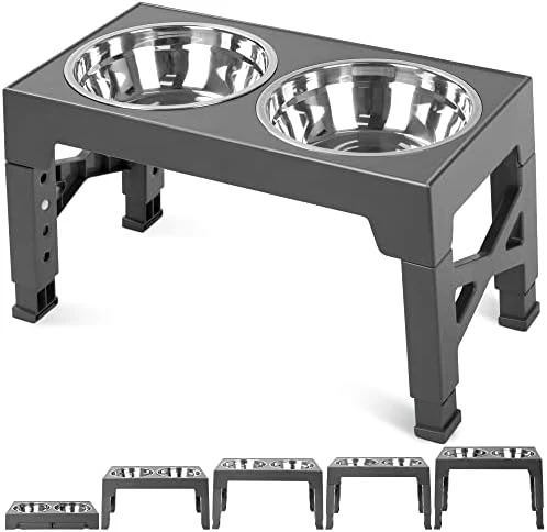 Niubya Elevated Dog Bowls With 2 Stainless Steel Dog Food Bowls, Raised Dog Bowl Adjusts To 5 Heights (3.15", 8.66", 9.84",11.02", 12.2") For Small Medium And Large Dogs 9 Niubya Elevated Dog Bowls With 2 Stainless Steel Dog Food Bowls, Raised Dog Bowl Adjusts To 5 Heights (3.15", 8.66", 9.84",11.02", 12.2") For Small Medium And Large Dogs - Image 7