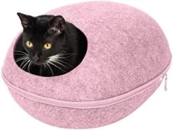 Furhaven Pet House For Indoor Cats & Medium/Small Dogs, Collapsible & Foldable W/ Plush Ball Toy - Living Room Ottoman Cat Condo - Coconut Brown, Large -Zoo Shop 41fcWA TbdL. AC