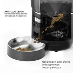 Automatic Cat Feeders, Didumoine 4L Timed Auto Dog Feeders With Stainless Steel Bowl, Auto Pet Feeder For Cats And Dogs, Black -Zoo Shop 41fvCax9RfL
