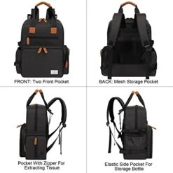 Modoker Dog Travel Bag, Airline Approved Backpack For Pet Accessories Organizer, Tote Weekend Bag With 2 Dog Food Storage Containers, 2 Collapsible Dog Bowls, 1 Pet Mat, Black -Zoo Shop 41g5M4cubML