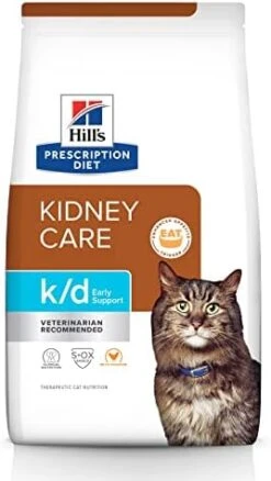 Hill's Prescription Diet K/d Early Support Kidney Care Chicken Flavor Dry Cat Food, Veterinary Diet, 4 Lb. Bag -Zoo Shop 41g5SL7Uh0L. AC