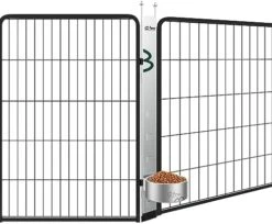 FXW Anti-tip Feeding Station With 32oz Dog Bowl, Use With Dog Playpen, Fits 24'' Height Of Fence│Patent Pending -Zoo Shop 41gL19RiRrL. AC
