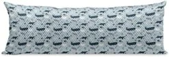 Lunarable Dog Bone Body Pillow Cover, Cartoon Food For Dog Treat Pattern With Silhouette Zigzag Background, Soft Comfortable Zippered Side Sleeper Pillow Case, 20" X 55", White And Dark Blue -Zoo Shop 41gXap6XocL. AC