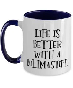 GENERIC Life Is Better With A Bullmastiff. Two Tone 11oz Mug, Bullmastiff Dog Present From Friends, Sarcasm Cup For Dog Lovers, Pet Toys, Cat Toys, Dog Toys, Pet Food, Cat Food, Dog Food