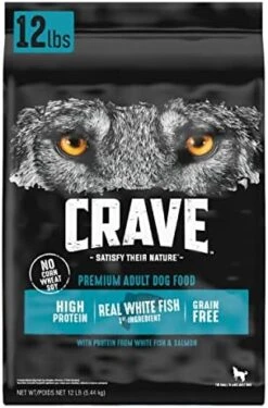 CRAVE Grain Free High Protein Adult Dry Dog Food, White Fish & Salmon, 12 Lb. Bag -Zoo Shop 41gljh8XQoL. AC