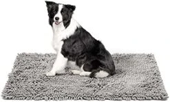 PEOPLE&PETS Indoor Dog Chenille Rug Dogs Mud Mat Pet Food Mats For Floors Dirty Mud Paws Rugs Low-Profile Doormat For Dogs Muddy Pawprints, Pet Entry, Back Door, Mud Room, Paw Gray, 20x31, Brown -Zoo Shop 41gnifzQjL. AC