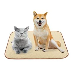 Erchane Washable Pee Pads For Dogs Reusable Puppy Potty Training Pads Non-Slip Whelping Pads Waterproof Fast Absorption Housebreaking Pads Food Bowl Mats Dogs Pee Potty Training Pad S 24-18in Khaki