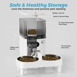 Sobralik Automatic Cat Feeders, Smart Timed Automatic Dog Feeder, HD Camera Voice And Video Recording, Cat Food Dispenser Portion, 2.4G Wi-Fi Enabled App Control, 5L Capacity For Cats Dogs -Zoo Shop 41hEtSQDJAL