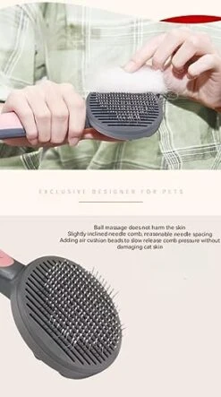 Sticky Brush 2.0 Cat Hair Brush Water Cleaning Brush Cat Cat Water Pet Wet Comb Pet Hair Cleaning Brush Pet Cat Grooming Brush (Cat Brush + Bowl For Pets) -Zoo Shop 41hFUPK72GL