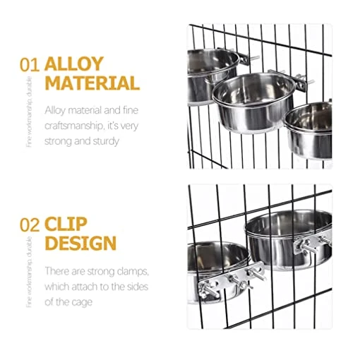 Bird Cage Mount Bowl Bird Food Metal Dog Bowls 2Pcs Parrot Feeder Dish Cup Bird Cage Feeding Cup Parrot Food Holder Bird Feeder Stainless Steel Dog Bowls Parakeet Food 9 Bird Cage Mount Bowl Bird Food Metal Dog Bowls 2Pcs Parrot Feeder Dish Cup Bird Cage Feeding Cup Parrot Food Holder Bird Feeder Stainless Steel Dog Bowls Parakeet Food - Image 7
