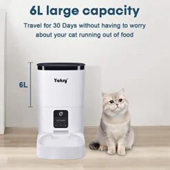 Yakry Automatic Dog Feeder With Camera - 6L/25 Cups Smart Cat Feeder With Timer 2-Way Audio HD 1080P Cam Night Vision - 2.4G WiFi Pet Food Dispenser With App Control C2 -Zoo Shop 41hcZqSFVDL