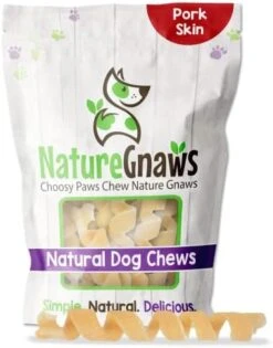 Nature Gnaws Pork Skin Chews For Dogs - Premium Natural Tasty Jerky Treats - Long Lasting Dog Chew Bones - Rawhide Free 6 Count (Pack Of 1) -Zoo Shop 41hchoMeX8L. AC