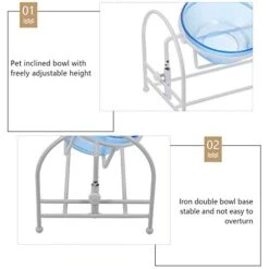 POPETPOP Puppy Feeder Dog Food Feeder Dog Cat Food Bowl With Adjustable Stand Glass Pet Water Bowl Kitten Food Bowl Dish Cat Feeder Pet Supplies For Cat Dog Puppy Feeder Dog Food Feeder -Zoo Shop 41hsLd69jQL