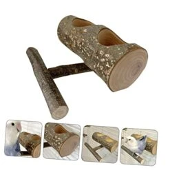 EVANEM Parrot Feeder Parakeet Perch Bird Accessories Budgie Wood Pigeon Perch Bird Feeder Pigeon Rest Stand Bird Food Container Parrot Feeder Bowl Multifunctional Pigeon Feeder Wooden -Zoo Shop 41iCZLEeAKL