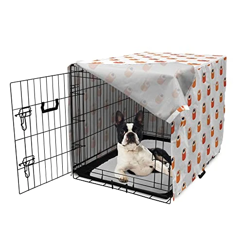 Ambesonne Sushi Dog Crate Cover, Repeating Food Pattern Raw Fish And Rice With Caviar Toppings Flat Style, Easy To Use Pet Kennel Cover For Small Dogs Puppies Kittens, 22 Inch, Orange Salmon Dark Blue 5 Ambesonne Sushi Dog Crate Cover, Repeating Food Pattern Raw Fish And Rice With Caviar Toppings Flat Style, Easy To Use Pet Kennel Cover For Small Dogs Puppies Kittens, 22 Inch, Orange Salmon Dark Blue - Image 3