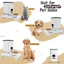 Dokoo Elevated Shelf For Automatic Pet Feeder To Protect Pets Neck Health, Drawer To Stock Snacks, 3.7-5.7inch Adjustable Height, Suitable For 95% Automatic Pet Feeders, For Dogs&Cats