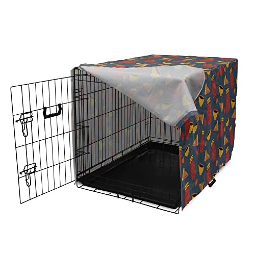 Lunarable Food Art Dog Crate Cover, Autumn Cozy Cartoon Sketchy Pattern Of Pie Bottle Jar And Hearts, Easy To Use Pet Kennel Cover For Small Dogs Puppies Kittens, 48 Inch, Slate Blue And Dark Pink 5 Lunarable Food Art Dog Crate Cover, Autumn Cozy Cartoon Sketchy Pattern Of Pie Bottle Jar And Hearts, Easy To Use Pet Kennel Cover For Small Dogs Puppies Kittens, 48 Inch, Slate Blue And Dark Pink - Image 3