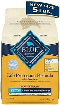 Blue Buffalo Life Protection Formula Natural Adult Small Breed Healthy Weight Dry Dog Food, Chicken And Brown Rice 5-lb Trial Size Bag -Zoo Shop 41iQiUS8iL. AC