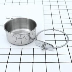 Balacoo Bird Cage Accessories Parrot Feeding Cups- Stainless Steel Bird Feeding Dish Cups- Bird Feeder Parrot Food Water Bowls With Clamp- Bird Water Feeder Dishes Bird Bowl For Cage Coop Cups (S) -Zoo Shop 41iQx1YeREL