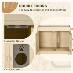 ACQUIRE 3 In 1 Litter Box Enclosure Hidden Kitty House Cat Tree, Cat Washroom Storage Bench With Double Doors, Multiple Layers 14 ACQUIRE 3 In 1 Litter Box Enclosure Hidden Kitty House Cat Tree, Cat Washroom Storage Bench With Double Doors, Multiple Layers -Zoo Shop 41iRKiBIjzL