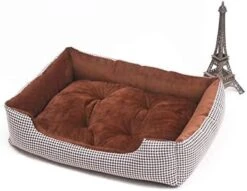 YangYan Pet Bed Big Dog Bed Warm Lattice Bed For Dogs Winter Dogs Matress Puppy Kennel Dog's Mat Cushion For Small Medium Large Dogs (Color : Grey, Size : 60x45cm) -Zoo Shop 41jEKO TO6L. AC