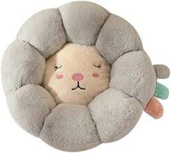 JENPECH Round Flower Shape Plush Cats Bed House Cats Mat Winter Warm Sleeping Cats Nests Soft Dog Basket Pet Cushion Portable Pet Supplies Grey L -Zoo Shop 41jKDiihYoL. AC