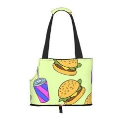 Small Dog, Cat, Puppy, Kitten Purse Carrier, Breathable Pet Travel Handbag Compatible With Hamburger Junk Food, Multifunctional Pet Carrier Bag For Shopping/Walking/Travel