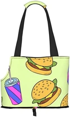 Small Dog, Cat, Puppy, Kitten Purse Carrier, Breathable Pet Travel Handbag Compatible With Hamburger Junk Food, Multifunctional Pet Carrier Bag For Shopping/Walking/Travel -Zoo Shop 41jP3TduVEL. AC