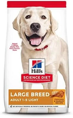 Hill's Science Diet Dry Dog Food, Adult, Large Breed, Light, Chicken Meal & Barley Recipe For Healthy Weight & Weight Management, White, 30 Pound (Pack Of 1) -Zoo Shop 41jSQ3hIZwL. AC 1