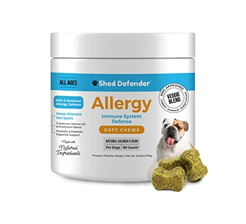 Shed Defender Allergy & Immune System Soft Chew Supplements For Dogs - Skin & Seasonal Allergy Relief Anti Itch & Hot Spots Natural Ingredients Omega 3 Fish Oil, Colostrum, Digestive Probiotics 3 Shed Defender Allergy & Immune System Soft Chew Supplements For Dogs - Skin & Seasonal Allergy Relief Anti Itch & Hot Spots Natural Ingredients Omega 3 Fish Oil, Colostrum, Digestive Probiotics