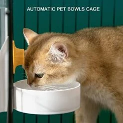 2pcs Automatic Hanging Pet Feeder Water Dispenser For Crates And Cages Removable Dog Bowl With Plastic Food Bowl For Cat, Puppy, Rabbit, Bird, Hamster (Color : Green) -Zoo Shop 41jVSuQbq5L